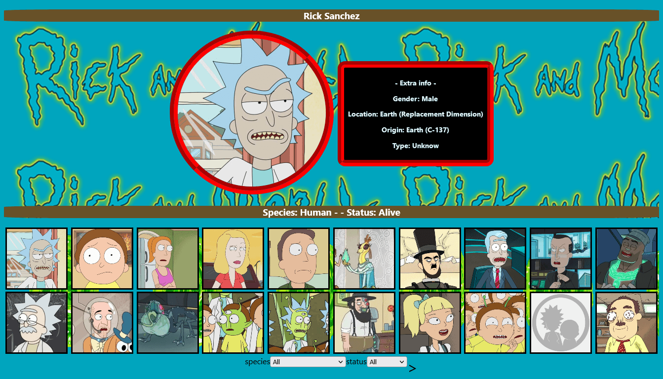 React Rick and Morty API